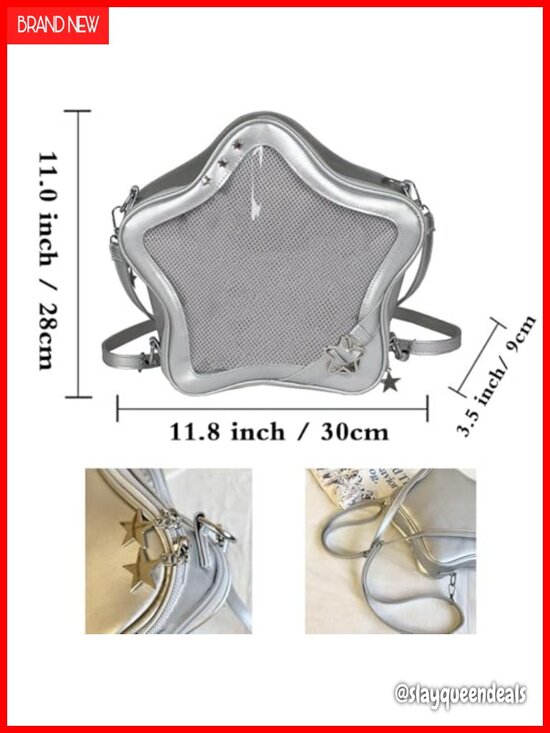 Star Shape Ita Bag PU Leather Crossbody Backpack Purse with Display Window main image 4